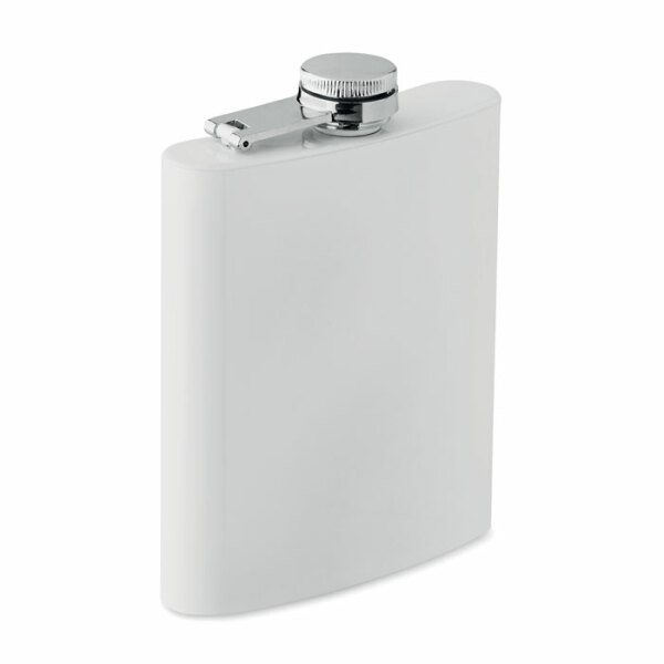 Slim hip flask in recycled stainless steel
