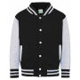 Just Hoods - Kids´ Varsity Jacket jet black / heather grey 12-13 Y