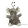 Plush elephant with keychain - gray