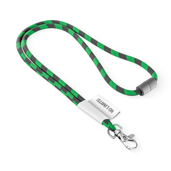 Polyester 2-kleurige koord-lanyard met full color label Polyester 2-kleurige koord-lanyard met full color label