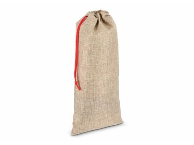 Jute-stijl wijntasje 14x34cm