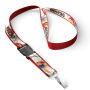 Afneembare polyester keycord met gesublimeerde satijnen overlay