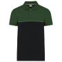 Ecologische uniseks polo met korte mouwen in twee kleuren Black / Forest Green XL