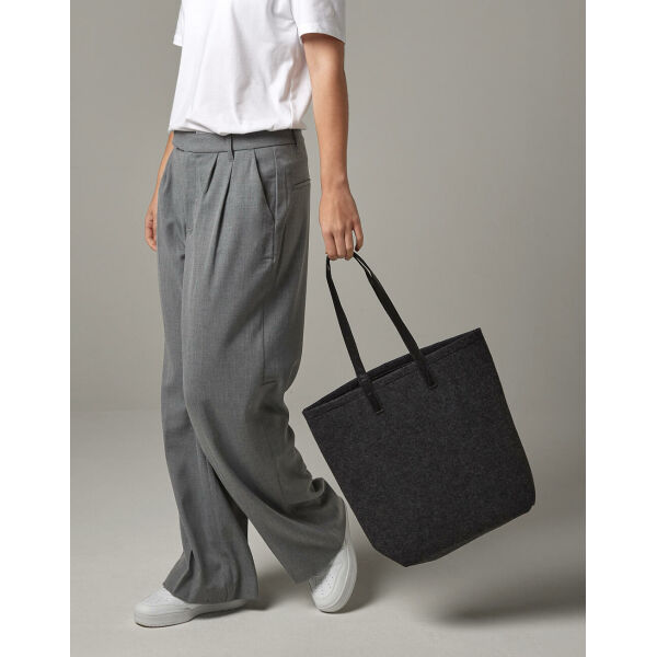 Premium Felt Tote - Charcoal Melange/Black - One Size Premium Felt Tote - Charcoal Melange/Black - One Size