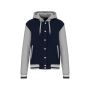 College jacket met capuchon unisex navy / oxford grey / white XS