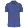 Dames Poplin Blouse Korte Mouwen Cobalt Blue 3XL