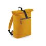 RECYCLED ROLL-TOP BACKPACK, MUSTARD, One size, BAG BASE