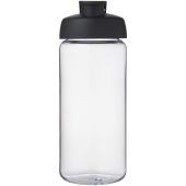 H2O Active® Octave Tritan™ 600 ml sportfles met klapdeksel - Transparant helder/Zwart
