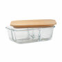 TUNDRA 3 - Glazen lunchbox bamboe deksel - Transparant