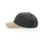 BEAU AWARE™ Washed 6 panel 270gsm cotton twill two tone cap, zwart
