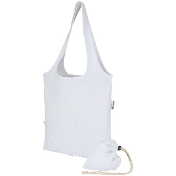 Madras Blend 140 g/m² GRS-gecertificeerde, gerecyclede, opvouwbare katoenen draagtas, 7 liter