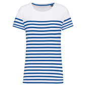 White / Royal Blue Stripe
