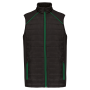 Bodywarmer Day To Day in twee stoffen Black / Kelly Green S Bodywarmer Day To Day in twee stoffen Black / Kelly Green S