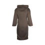 T1-Bvelour Velour Bathrobe Hooded - Taupe
