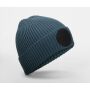 CIRCULAR FASHION PATCH BEANIE, AIRFORCE BLUE/BLACK, One size, BEECHFIELD