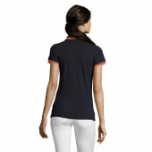 PASADENA WOMEN - PASADENA dames polo 200g - XXL - Frans Marine/neon Oranje