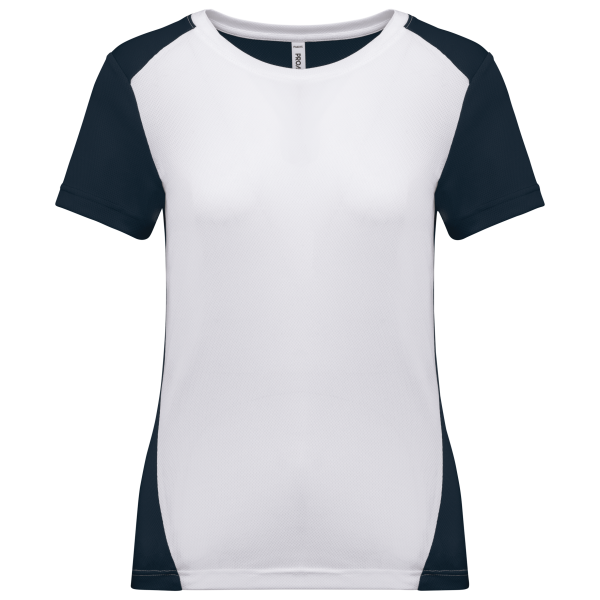 Ecologisch sport-T-shirt in twee kleuren voor dames White / Navy XS Ecologisch sport-T-shirt in twee kleuren voor dames White / Navy XS