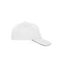 5 Panel Sandwich Cap Organic Cotton white/navy one size