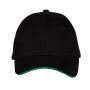 6 PANEL CAP, BLACK/KELLY GREEN, One size, BLACK&MATCH