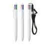 BIC® 4 Colours® ECO + lanyard BIC® 4 Colours® ECO + lanyard Wit Gerecycleerd