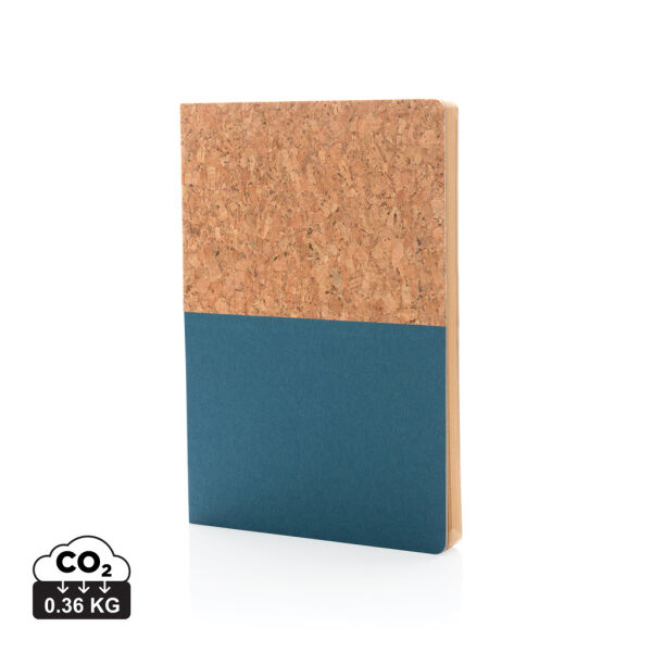 A5 kurk en kraft notitieboek, blauw A5 kurk en kraft notitieboek, blauw