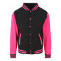 Just Hoods - Varsity Jacket jet black / hot pink L