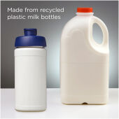 Baseline 500 ml gerecyclede drinkfles met klapdeksel - Wit/Blauw