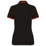 Damespolo met korte mouwen en contrasterende bies Black / Red XS