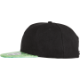 Bronx glitter snapbackpet met platte klep Black / Green One Size
