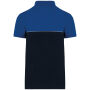 Ecologische uniseks polo met korte mouwen in twee kleuren Navy / Royal Blue XXL