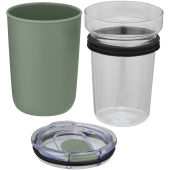 Bello 420 ml glazen beker met buitenwand van gerecycled plastic - Gemêleerd groen