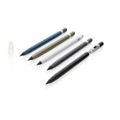 Aluminium inktloze pen met gum, groen