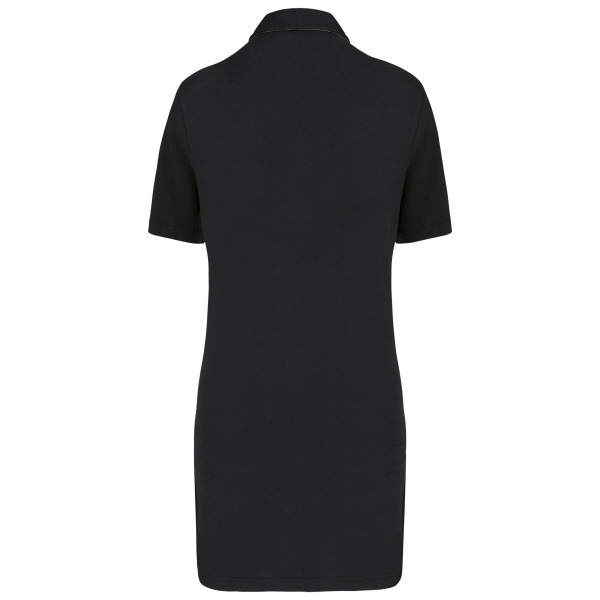 Langes Polohemd mit kurzen Ärmeln für Damen Black / Oxford Grey XS