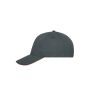 5 Panel Sandwich Cap Organic Cotton graphite/red one size