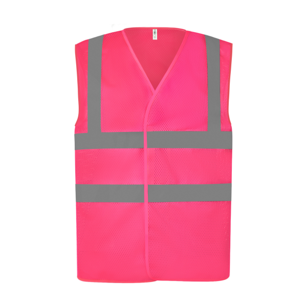 Hoge zichtbaarheid hesje van gaas Pink XXL Hoge zichtbaarheid hesje van gaas Pink XXL