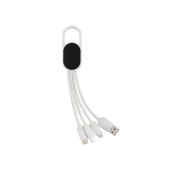 4-in-1 kabel met karabijnhaak, wit