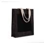 Jute Shopper Black / Silver One Size