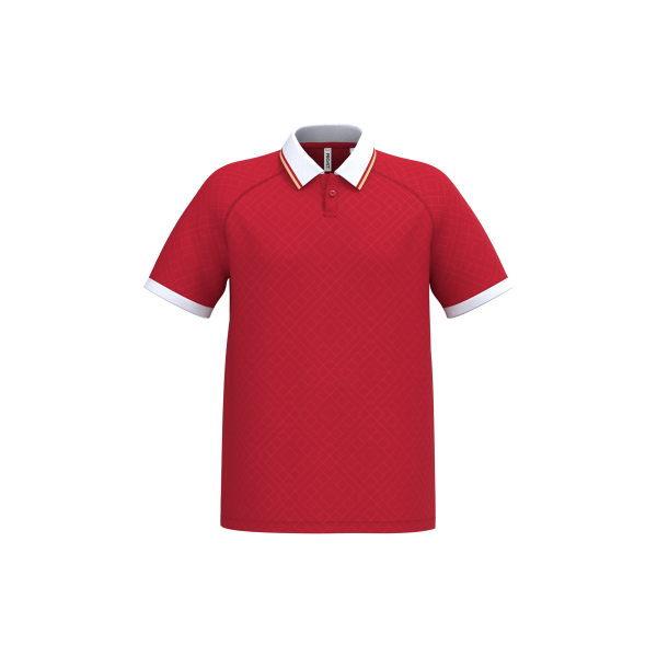 Lifestyle truitje met polokraagje uniseks Sporty Red / White / Gold S Lifestyle truitje met polokraagje uniseks Sporty Red / White / Gold S