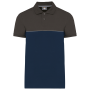 Ecologische uniseks polo met korte mouwen in twee kleuren Navy / Dark Grey XXL