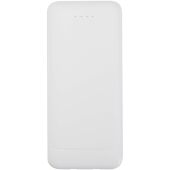 Adhil powerbank van 10.000 mAh 10 W van gerecycled plastic met 2 ingebouwde kabels - Wit Adhil powerbank van 10.000 mAh 10 W van gerecycled plastic met 2 ingebouwde kabels - Wit