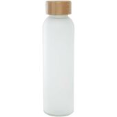 Lume 500 ml fles van mat natronkalkglas met bamboe deksel - Wit