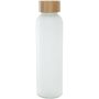 Lume 500 ml fles van mat natronkalkglas met bamboe deksel - Wit