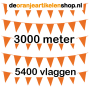 3000 meter oranje vlaggenlijn met 5400 oranje puntvlaggen -PARTIJHANDEL- 3000 meter oranje vlaggenlijn met 5400 oranje puntvlaggen -PARTIJHANDEL-