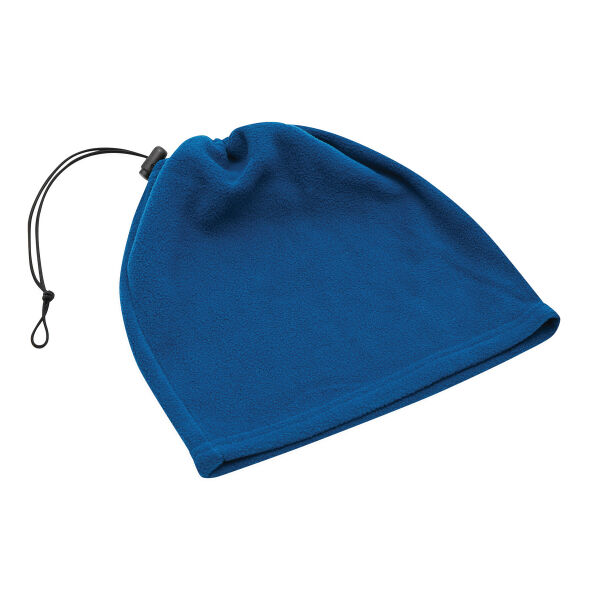 VARIOUS - Muts/ sjaalcombinatie van fleece petrol VARIOUS - Muts/ sjaalcombinatie van fleece petrol