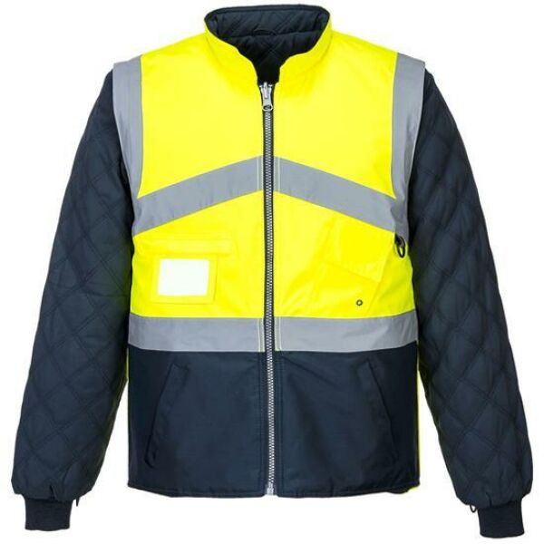 Hi-Vis ademend 2-in-1 contrast omkeerbaar jack yellow/navy 3XL Hi-Vis ademend 2-in-1 contrast omkeerbaar jack yellow/navy 3XL