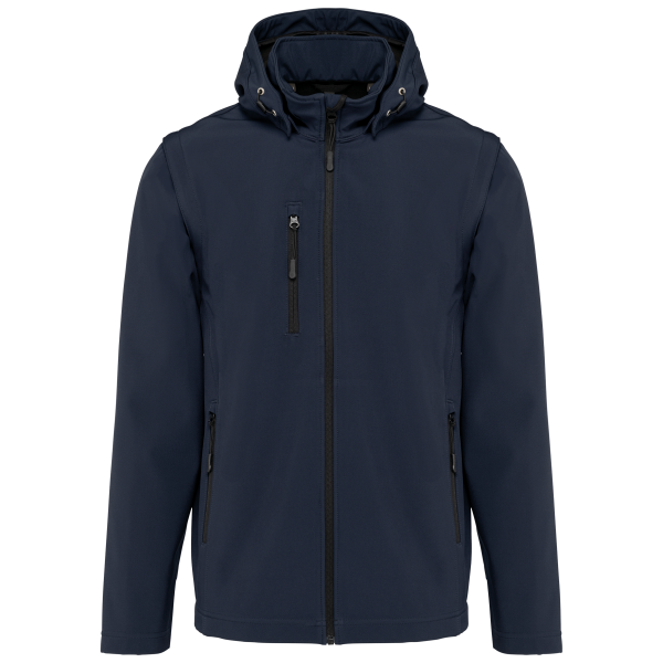3-laags uniseks softshelljas met afneembare capuchon en mouwen Navy M 3-laags uniseks softshelljas met afneembare capuchon en mouwen Navy M