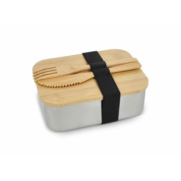 Roestvrij stalen lunchbox met bamboo deksel