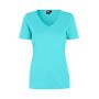 Interlock T-shirt | v-hals | dames - Mint, S