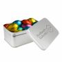 Rechthoekig blik met embossing, Zilver, Paaseitjes Hazelnoot crispy groot
