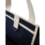 VINGA Volonne AWARE™ recycled canvas strandtas, blauw, gebroken wit